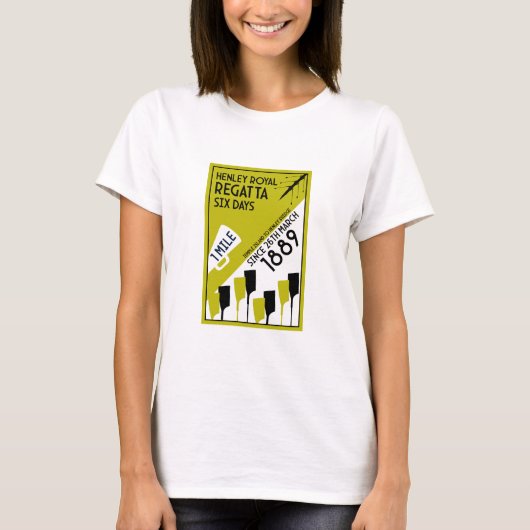 River Thames Regatta - retro stijl roeien T-shirt (Voorkant)