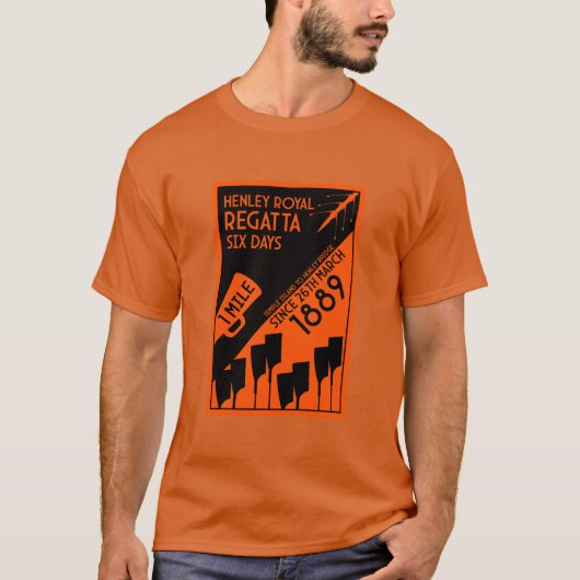 River Thames Regatta - retro stijl roeien T-shirt (Voorkant)