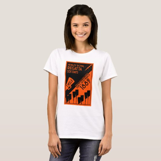 River Thames Regatta - retro stijl roeien T-shirt (Voorkant volledig)