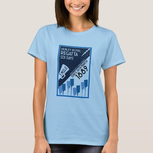 River Thames Regatta - retro stijl roeien T-shirt (Voorkant)