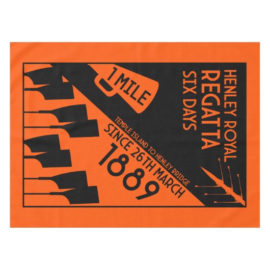 River Thames Regatta -  retro stijl roeien Tafelkleed (Voorkant (Horizontaal))