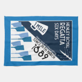 River Thames Regatta -  retro stijl roeien Theedoek (Horizontaal)