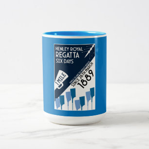 River Thames Regatta -  retro stijl roeien Tweekleurige Koffiemok