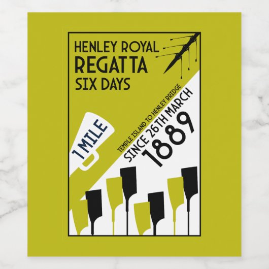 River Thames Regatta - retro stijl roeien Wijn Etiket (Enkel label)