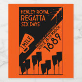 River Thames Regatta - retro stijl roeien Wijn Etiket (Enkel label)