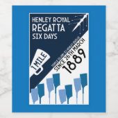 River Thames Regatta - retro stijl roeien Wijn Etiket (Enkel label)