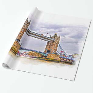 River Thames & Tower Bridge, Londen, Engeland Cadeaupapier