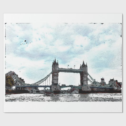 River Thames & Tower Bridge, Londen, Engeland Cadeaupapier (Vlak)