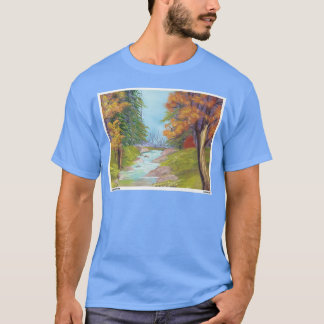 River Through The Trees Nature Landscape Autumn Pa T-shirt