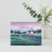RIVER TIPI CAMP by SHARON SHARPE Briefkaart (Staand voorkant)