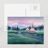 RIVER TIPI CAMP by SHARON SHARPE Briefkaart (Voorkant / Achterkant)