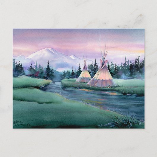 RIVER TIPI CAMP by SHARON SHARPE Briefkaart (Voorkant)