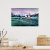 RIVER TIPI CAMP by SHARON SHARPE Poster (Keuken)