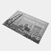 River Uitzicht Cleveland Skyline Deurmat (Schuin)