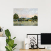 River Uitzicht Landschap Impressionistische Kunst Poster (Thuiskantoor)