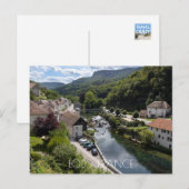 River uitzicht Lods, Doubs, Frankrijk Briefkaart (Voorkant / Achterkant)