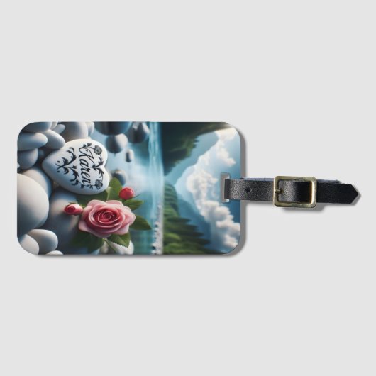 River Valley Heart Bagagelabel (Voorkant (horizontaal))