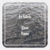 River Water Bookplate Vierkante Sticker (Voorkant)