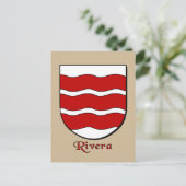 Rivera Family Heraldic Shield Briefkaart (Staand voorkant)