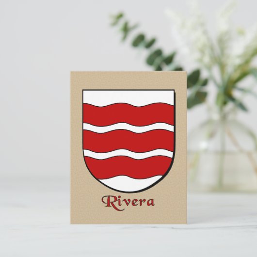 Rivera Family Heraldic Shield Briefkaart (Staand voorkant)