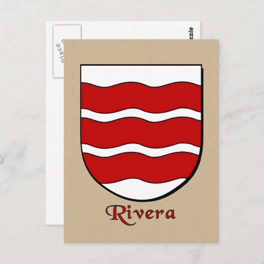 Rivera Family Heraldic Shield Briefkaart (Voorkant / Achterkant)