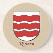 Rivera Heraldic Shield Zandsteen Onderzetter (Voorkant)