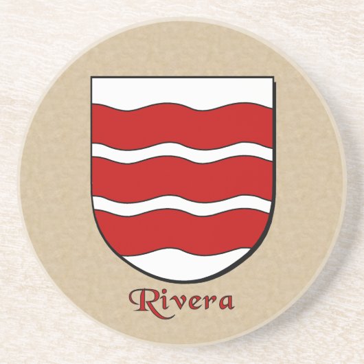 Rivera Heraldic Shield Zandsteen Onderzetter (Voorkant)