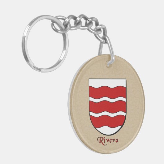Rivera Historical Shield en Spaanse vlag Sleutelhanger (Voorkant Links)