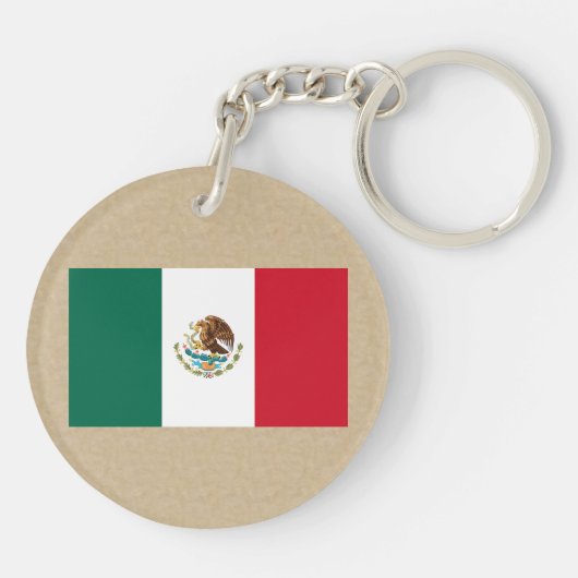 Rivera Historisch Schild met de vlag van Mexico Sleutelhanger (Achterkant)