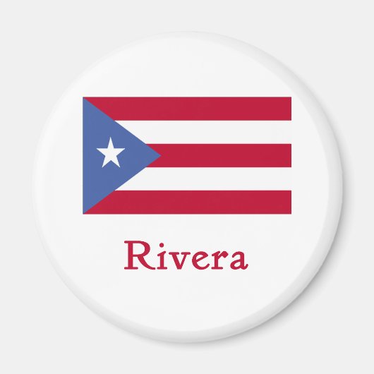 Rivera Puerto Ricaanse vlag Magneet (Voorkant)