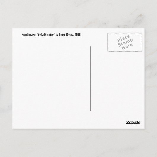Rivera's "Avila Morning"-briefkaart Briefkaart (Achterkant)