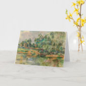 Riverbank door Cezanne Blank Wenskaart Kaart (Gele Bloem)
