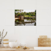 Riverbank Landschap Reflecties Weelderig groen Poster (Keuken)