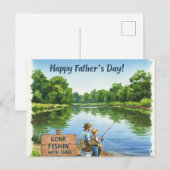 Riverbank Scene voor Vaderdag Briefkaart (Voorkant / Achterkant)