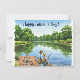 Riverbank Scene voor Vaderdag Briefkaart