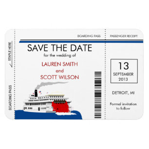 Riverboat Boarding Pass Bewaar de datum Magneten