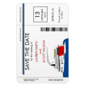 Riverboat Boarding Pass Bewaar de datum Magneten (Verticaal)