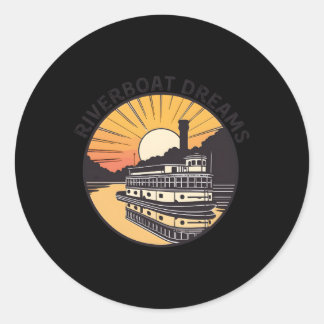 Riverboat Dreams Avontuur Inspiratie Ronde Sticker