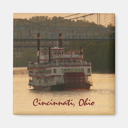Riverboat op Ohio rivier Magneet (Voorkant)