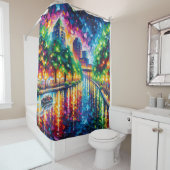 "Riverboat Twilight Tour: San Antonio Riverwalk" Douchegordijn (In situ)