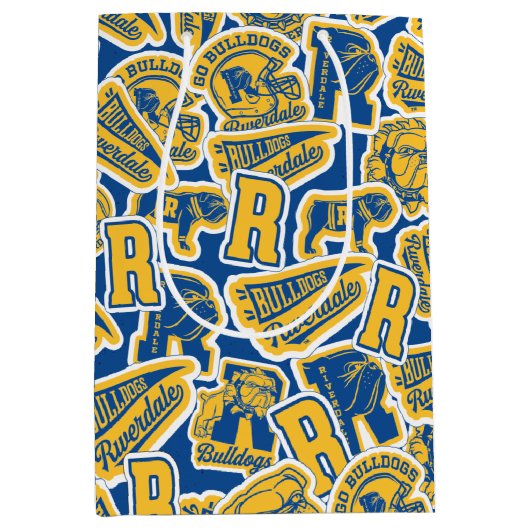 Riverdale Football en Cheer Pattern Medium Cadeauzakje (Voorkant)