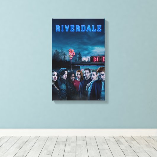 Riverdale Outside Pop Diner Poster Canvas Afdruk (Insitu (Houten vloer))
