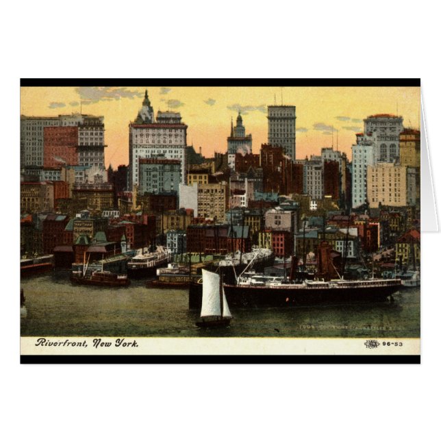 Riverfront New York City  c1905 (Voorkant Horizontaal)