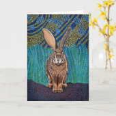 Riverine Rabbit Wenskaart Kaart (Gele Bloem)