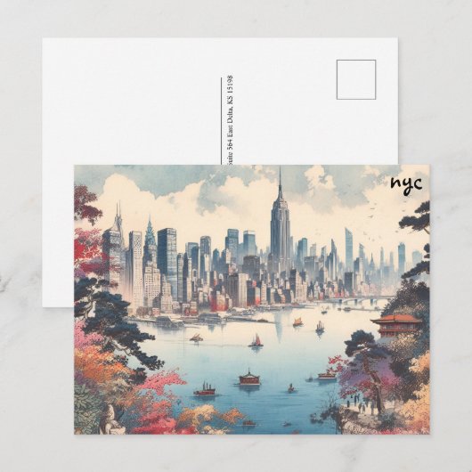 Rivers kopen kaart NYC Mass mailing briefkaarten (Voorkant / Achterkant)