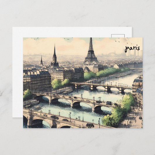 rivers kopen kaart parijs massa mailing briefkaart (Voorkant / Achterkant)