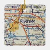 Riverside CA 50's Map Keramisch Ornament (Achterkant)