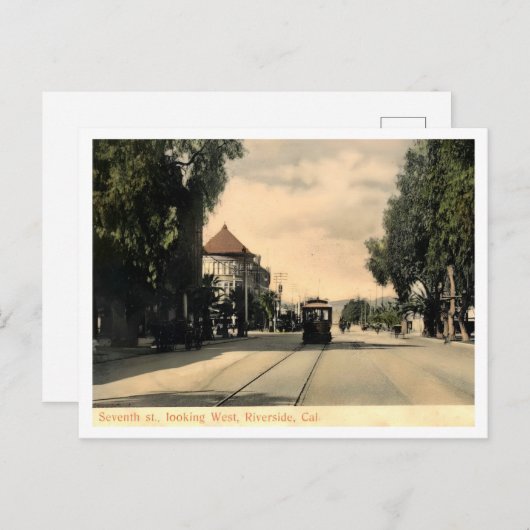 Riverside CA, 7th Street View Ai Enhanced Briefkaart (Voorkant / Achterkant)