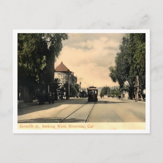 Riverside CA, 7th Street View AI Verbeterd Briefkaart (Voorkant)