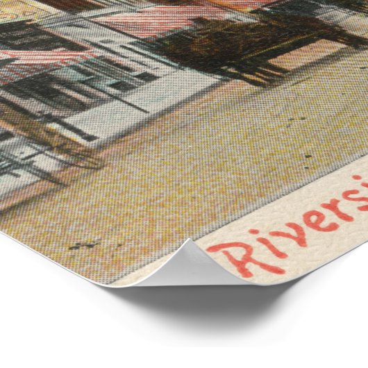 Riverside, CA Main Street Uitzicht die Noord kijkt Poster (Hoek)